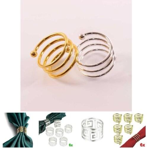 6pcs Serviette Rings Napkin Holder West Dinner Towel Napkin Ring Party Decoration Table Decoration rond de serviette J99S