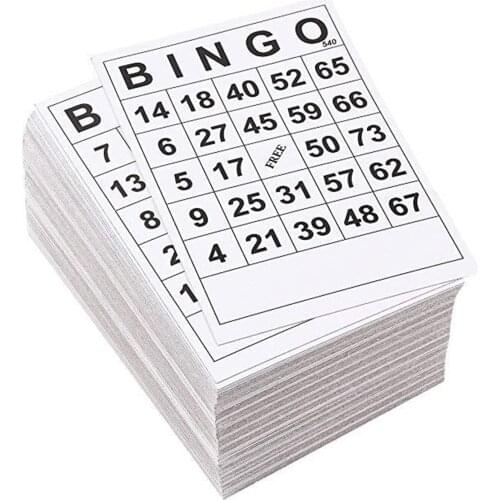 60Pcs Fun Card Game Classic Bingo Paper Cards Sheets For Kids Adults Fun Intellectual Development Plaything