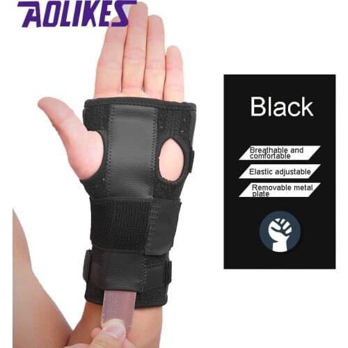 AOLIKES 1PCS Hand Wristbands Adjust Wristband Steel Wrist Brace Wrist Support Splint Fractures Carpal Tunnel Sport Sprain