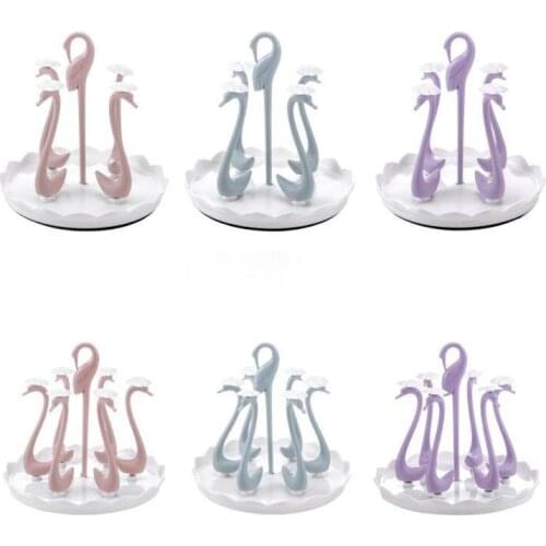 Cup Storage Rack Kitchen Items Shelf Organizer 4/6/8/10 Drain Tea Set Storage Holder Tray Household Living Room Kitchen Supplies