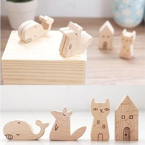 Document 1pc House Fox Fresh Information Message Office Document Board Memo Lomo Seat Card Clip Wooden