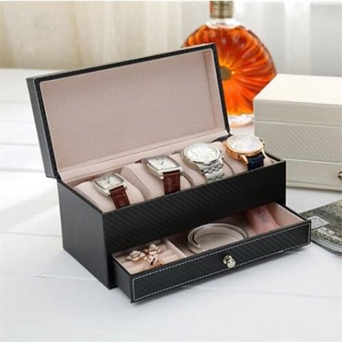 2 Layer European Ppu Leather Storage Box High-end Business Watch Jewelry Box Storage Box Household