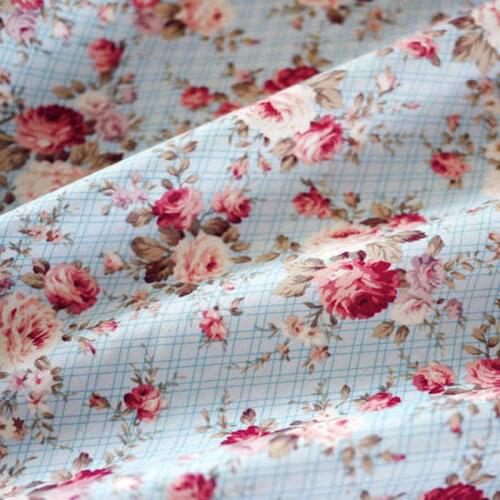Hot 150CM Width Blue Floral 100% Cotton Fabric Poplin Fabric for Patchwork sewing Fabric