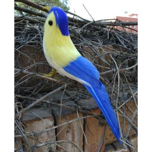 Simulation blue&light yellow bird model foam&furs cute bird toy gift about 22cm 2852