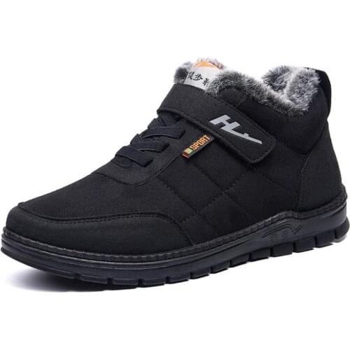 `Luxury Men Winter Snow Boots Warm Thicken Ankle Sneakers Fashion Male Casual Outdoor Walking Shoes Comfortable Plush Snow Botas