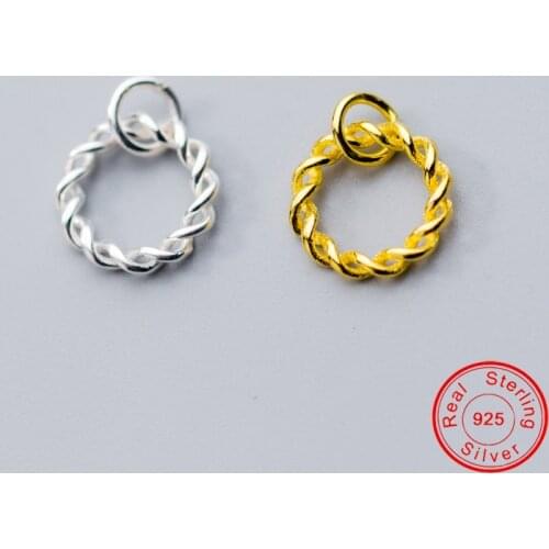 UQBing Fashion Gold & Silver Twist Circle Pendant Charms Pendant For Women 925 Sterling Silver DIY Charms Bracelets