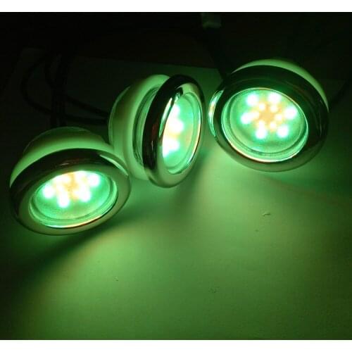 Sets of 5pcs 1.0W waterproof RGB colorful recessed under water spa pool led light with 5pcs light controller 5pcs 12v adapter