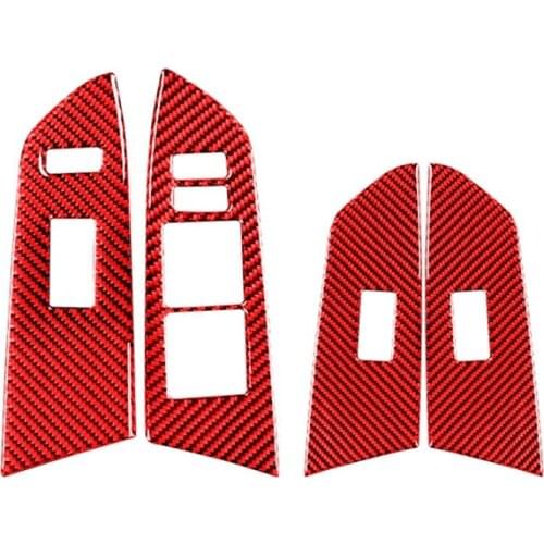 Carbon Fiber Car Window Lift Switch Cover Panel Trim Sticker for Toyota - 2014-2021