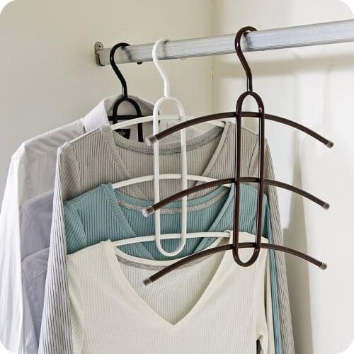 Non-Slip Metal Multilayer Hanger Save-Space Organizer Bedroom Wardrobe Clothing Hanging Anti-Skid Clothes Rack