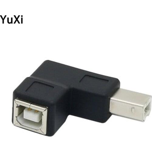 1pc New Right Angled 90 Degree USB 2.0 B Type Male to Female Extension Adapter For Printer Scanner Converter Connector