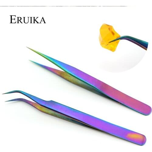 ERUIKA 1pcs Chameleon Eyebrow Tweezers Stainless Steel Extension Clip Ultra Precision Picker for Rhinestone Eyelash Makeup Tools