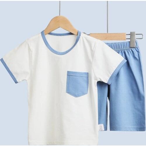 Boys Pajamas Summer Short Sleeve Childrens Clothing Suit Girls T-shirt and Shorts Sleepwear Pyjamas Sets For Kids 3-12 Year