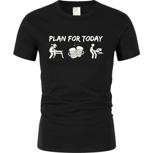 Carpenter Day Plan Build Beer Sex Funny Unisex Graphic Camisetas Fashion New Cotton Short Sleeve T Shirt O-Neck Harajuku T-Shirt