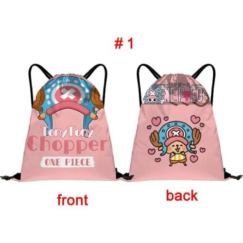 Anime One Piece Pirate Luffy Chopper Colorful Shopping Bag Drawstring Bag Sling Backpack 2 Types