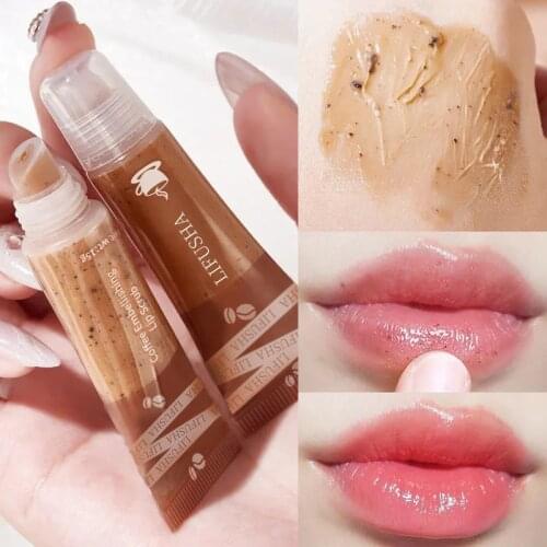 15ml Lip Scrub Anti-drying Moisturizing Coffee 3 In 1 Lips Scrub Repairs Lip Mask Exfoliating Gel for Dead Skin Lip Balm Care
