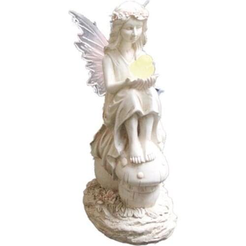 Solar Glowing Elf Garden Statue Ornament Creative Courtyard Sculpture Decoration Gardening Outdoor Decor Accessories