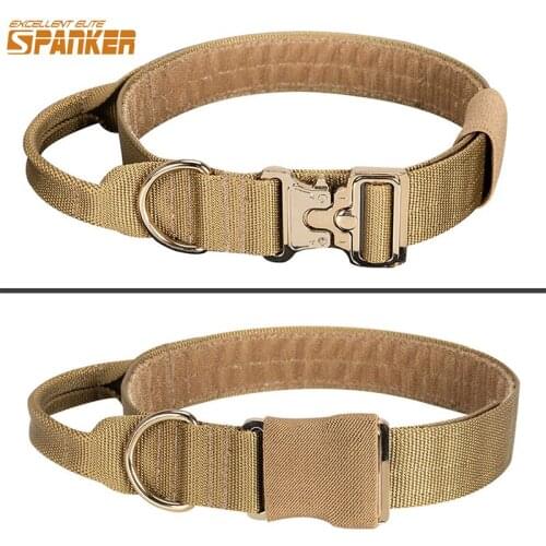 EXCELLENT ELITE SPANKER Tactical Dog Collar Soft Hook Loop Padded Dog Collar Adjustable Military Dog Collar with Control Handle