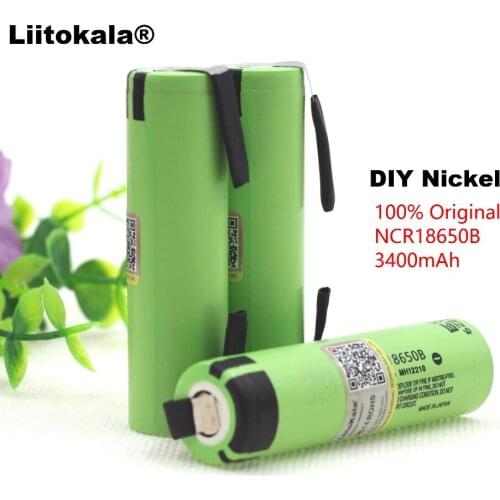 Liitokala New Original NCR18650B 3400mAh 18650 battery 3.7V Li-ion Rechargeable battery for panasonic+DIY nickel piece