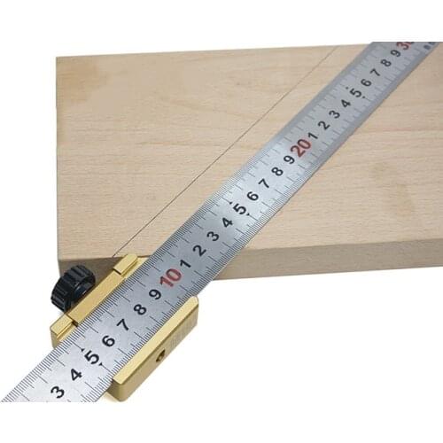 Universal steel ruler Locator aluminum alloy positioning block Woodworking scribe Steel ruler fixed block woodworking tool