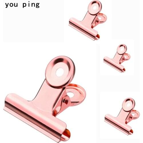 High quality Rose gold 50mm 38mm 31mm 22mm Multicolor Round Metal Clamp Paper Clips Student School Office Supplies