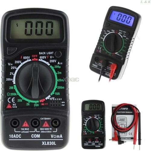 XL-830L Digital LCD Multimeter Voltmeter Ammeter AC/DC/OHM Volt Current Tester M07 dropship