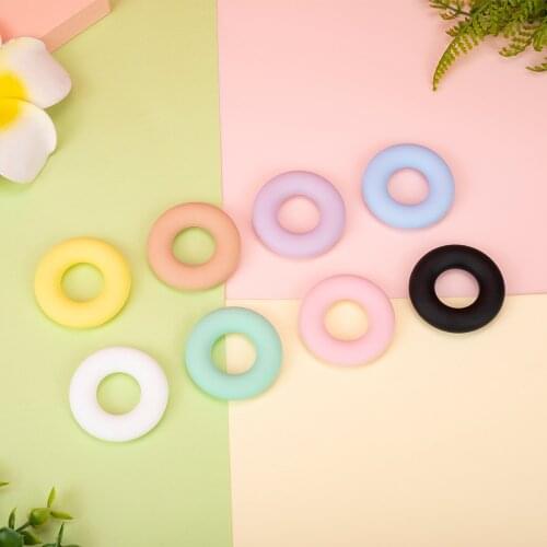 Sunrony 10Pcs Perle Silicone Beads Round Silicone Teether Baby Teething Ring 42mm Food Grade Teething Necklace Toy Baby Products
