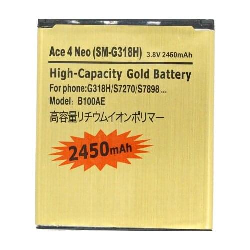 2450mAh B100AE / EB-BG313BBE Gold Battery For Samsung Galaxy Ace 3 Trend 2 Lite ACE 4 Neo S7270 S7272 S7898 S7562C S7568i G318H