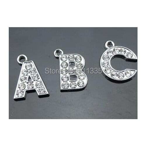 260pcs/lot A-Z rhinestones diy letter Alphabet pendant hang charm wholesale