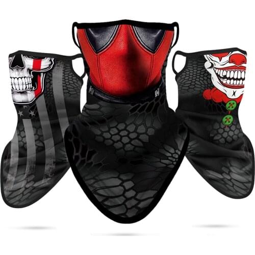 3D Earloop Face Mask Triangle Bandana Kryptek Skull Headband Outdoors Protective Neck Gaiter Mask Women Men I Can't Brethable