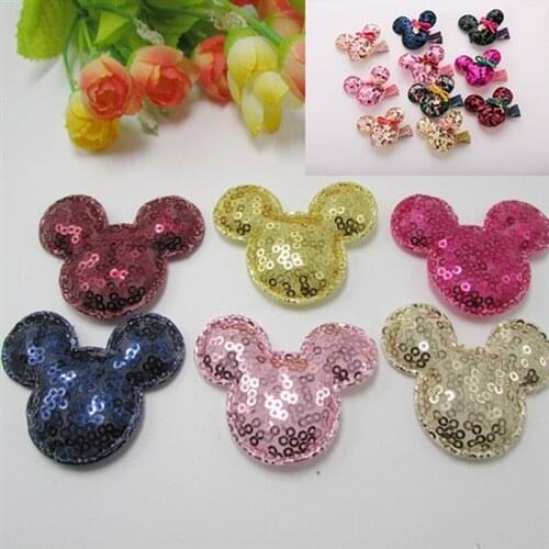 8pcs Mouse Head Ball Padded Appliques For clothes DIY Baby hair Clip headwear Decor Ornament Accessories