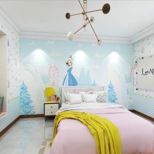 Milofi Custom Large 3D Wallpaper Mural Cartoon Whole House Snow White Mural Background Decorative Mural Wallpaper