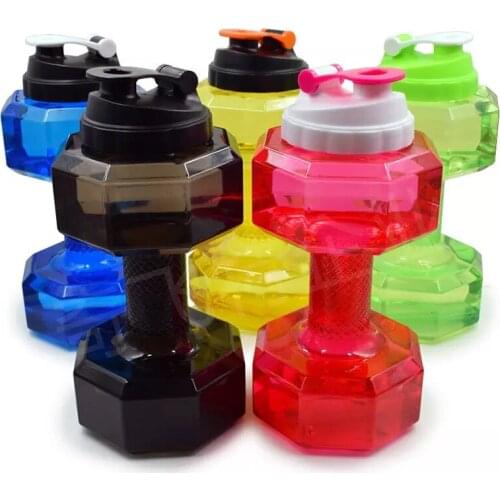 Large Capacity Fitness Outdoor Large Water Bottle 1.5L Multi-Purpose Portable PETG Dumbbell Shape Water Jug Home Gym Accessories