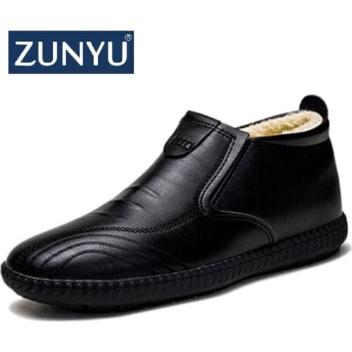 2020 Men Shoes Winter Warm Ankle Boots Fashion Men Snow Boots For Men Causal Shoes Black Sneakers Mens Leather botas masculina