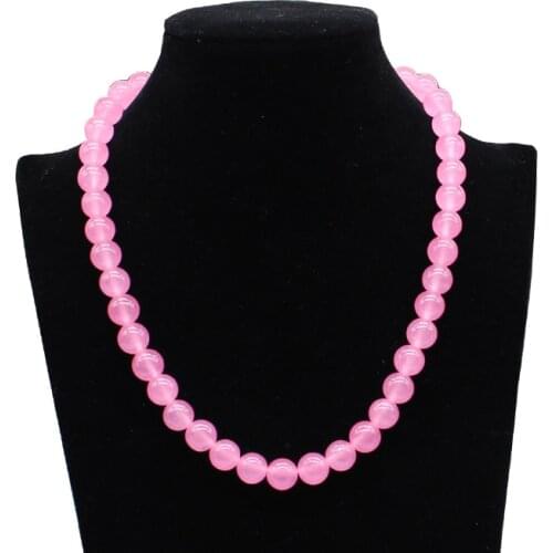 Natural Stone Pink Chalcedony red Round Beads8 10MM Pick Size For Jewelry Making necklace elegant gift Female jewelry 18inch