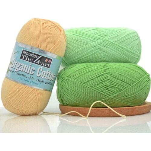 Combed 50g/ball 100% Organic Cotton First Class Soft Baby Yarn Eco-friendly Cotton Yarn for Hand Knitting Crochet Thread FZ09