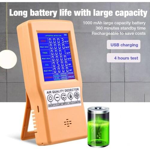 Digital CO2 Sensor PPM Meters Mini Carbon Dioxide Detector Gas Analyzer Air Quality Monitor Gas Detector TVOC PM2.5 Meter