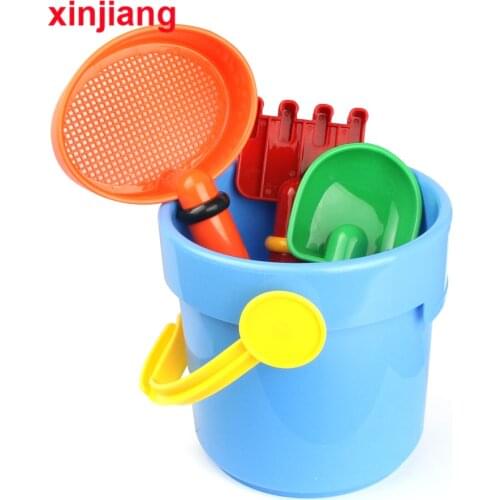Kids Beach Toys 4PCS Storage Bucket Fork Sieve Shovels Baby Summer Toys Children Water Sand Play Toy Set Child Outdoor Games