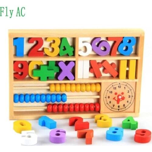 Fly AC - Counting Stick Calculation Math Educational Toy, Wooden Number Cards and Counting Rods Box