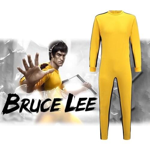 Game Of Death Suit Bruce Lee Costume Yellow Jumpsuit Chinese Kung fu Idols Bruce Lee Uniform Clothes Tracksuit For Nunchaku
