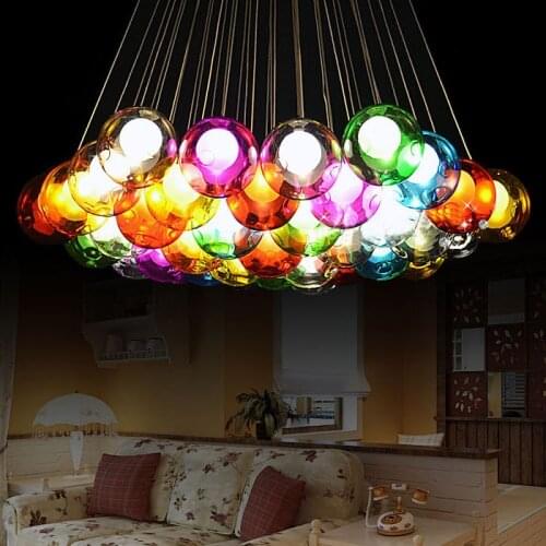 Creative Design Modern LED Colorful Glass Chandelier Living Room Bar Commercial Decorations LEDG4 110-240V Glass Lighting