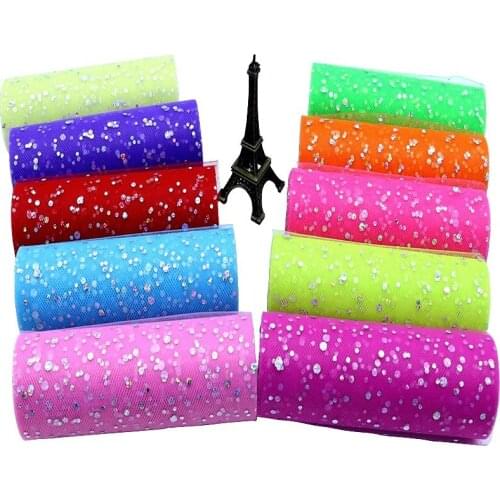 15cm 10 Yards Lace Sequins Tulle Fabric Baby Shower Tutu Skirt Wedding Party Christmas Decoration Chair Sashes Birthday Supplies