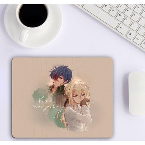 Small Square Mouse Pad With Cartoon Pattern of Violet Evergarden Mousepad Anime Mat Laptop Gamer Desk Stitch Deskpad Deskmat
