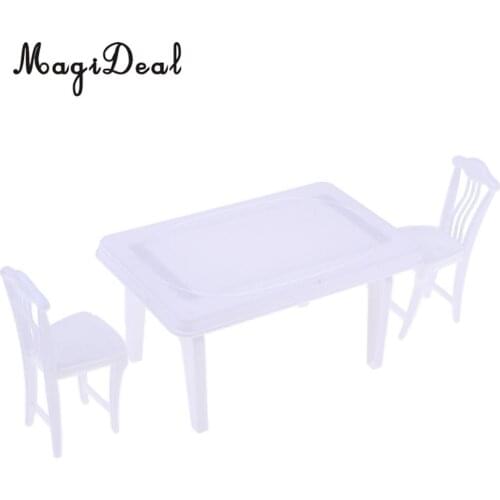 Miniature Assemable Table And Chair Model For Fashion Girl Dolls Dining Room Accessory Children Playset