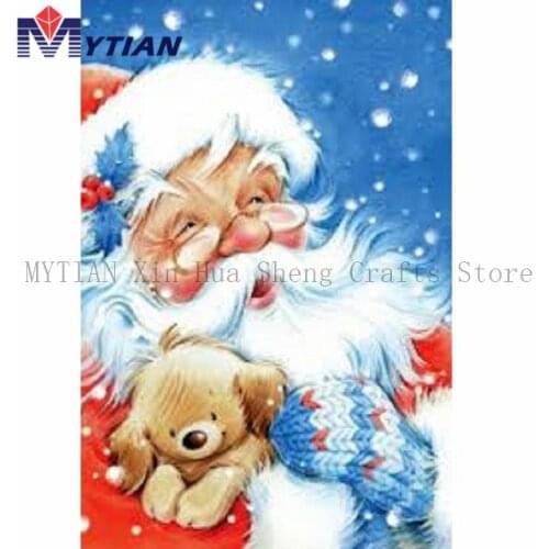 MYTIAN 5d DIY Diamond Painting White-bearded Santa Claus Snow Embroidery Full Diamond Wall Painting Cross Stitch Kit Home Decor