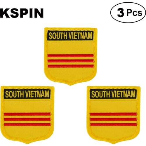 South Vietnam Shiled Shape Flag Patches National Flag Patches For Cothing DIY Decoration