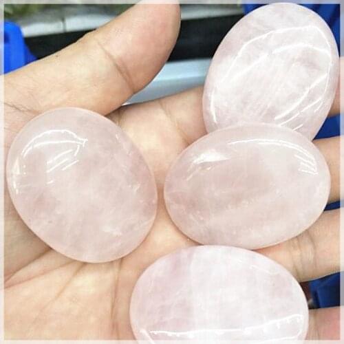 Nature rose quart red ston NO Hole size 44x35mm for stone balls collections jewelry display or craft decoration