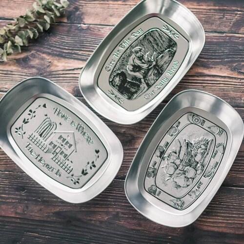 2021 New Style Iron Serving Tray Emboss Dessert Plate Fruit Cake Bread Holder Organizer Tableware Supplies Products