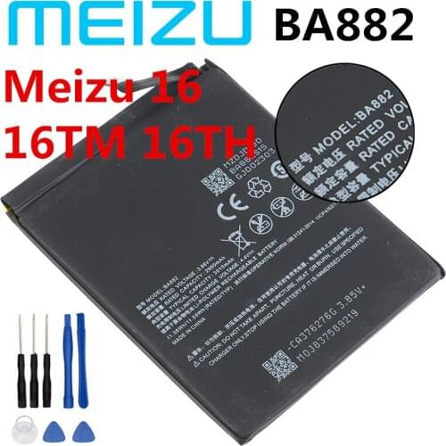 Meizu New Original BA882 For Meizu 16 16TM 16TH Mobile Phone High Quality Battery+Tracking Number Meizu New Original BA882 For