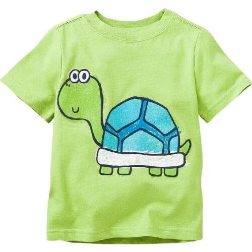 Green Yellow Turtle Baby Boys Clothes Outfits Cotton Children Tops Short Sleeve T-Shirts Boy Tees Shirts 2017 Summer