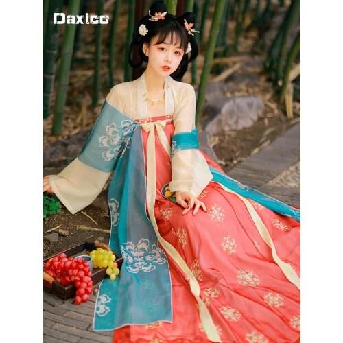 Original Hanfu Costume Chinese Traditional Tang Dynasty Princess Dress Acnient Folk Dance Wear Fairy Costume Women Party Cosply